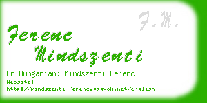 ferenc mindszenti business card